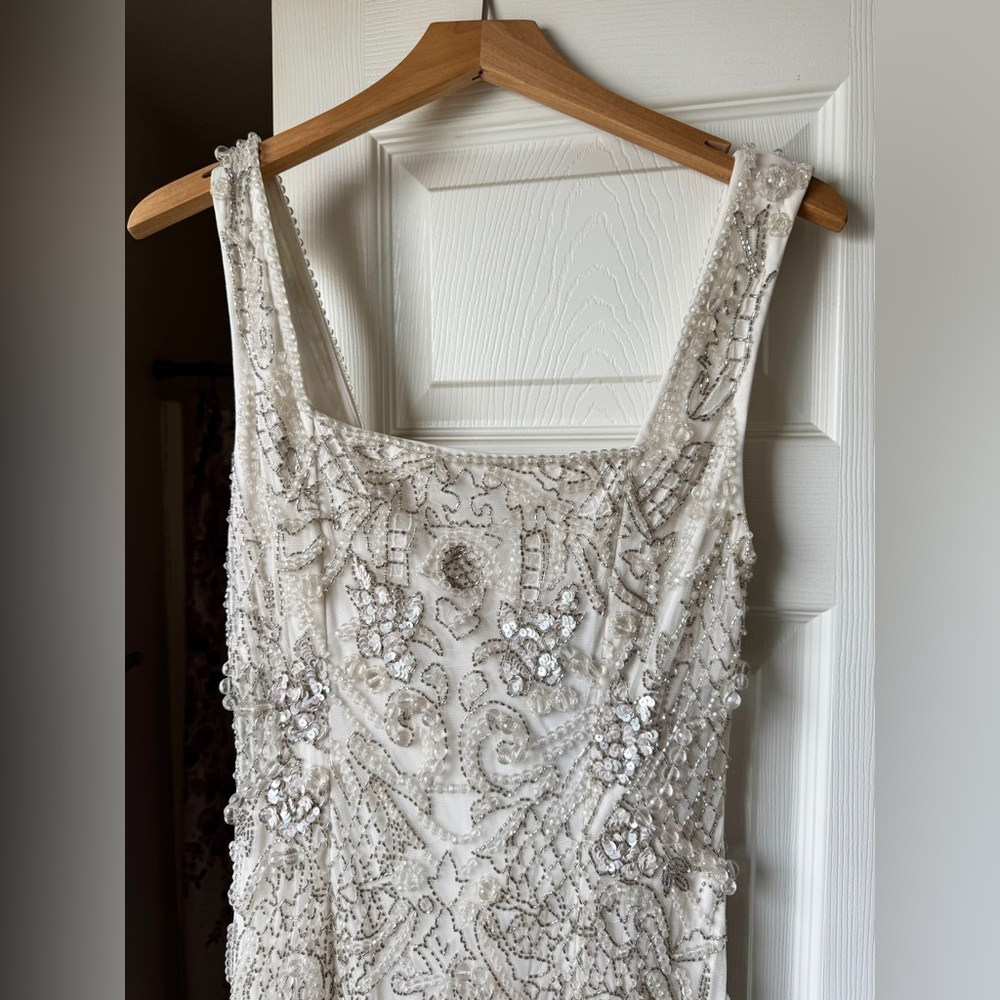ASOS DESIGN ornate crystal embellished square neck maxi wedding dress - Picture 6 of 15